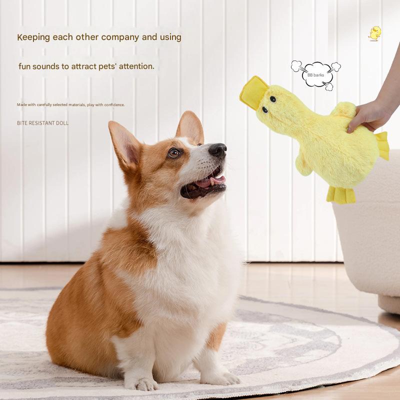 2-Pack Pink and yellow Plush Duck Dog Toy with Sound, Soft Fur and Squeaker for Teething & Dental Care – Durable Chew Toy for Dogs