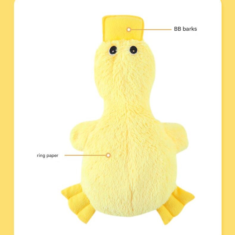 2-Pack Pink and yellow Plush Duck Dog Toy with Sound, Soft Fur and Squeaker for Teething & Dental Care – Durable Chew Toy for Dogs