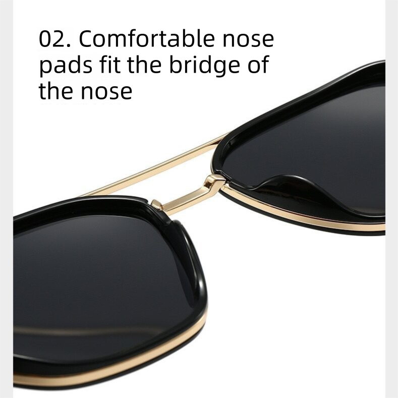 Mosa Tea Rectangular Sunglasses – Classic Frame Design with Adjustable Nose Pads for Daily Wear