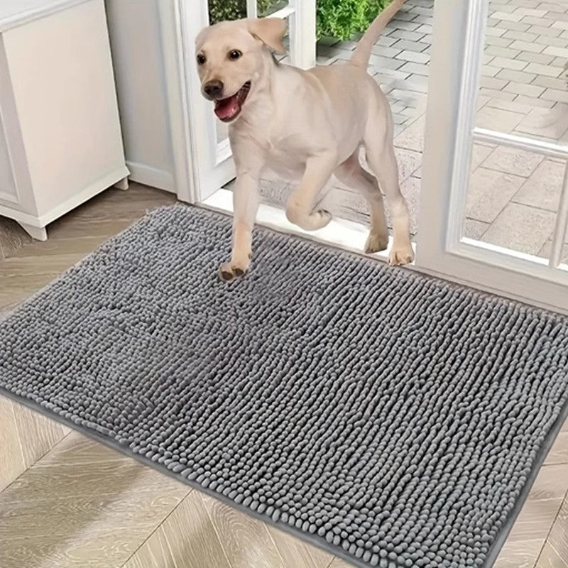 Dark green 50×80 cm Extra-Thick Chenille Floor Mat for Bathrooms and Pet Use – High-Density Absorbent, Non-Slip, Machine-Washable Rug for Dogs and Humans