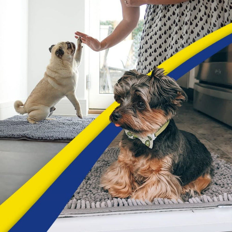 Atlantic Blue 50×80 cm Extra-Thick Chenille Floor Mat for Bathrooms and Pet Use – High-Density Absorbent, Non-Slip, Machine-Washable Rug for Dogs and Humans