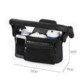 Black Universal Stroller Organizer Bag - Durable Water-Resistant Fabric - Dual Insulated Cup Holders, Large Capacity Storage Caddy for Diapers and Essentials, Fits Most Prams, Travel Friendly Solution