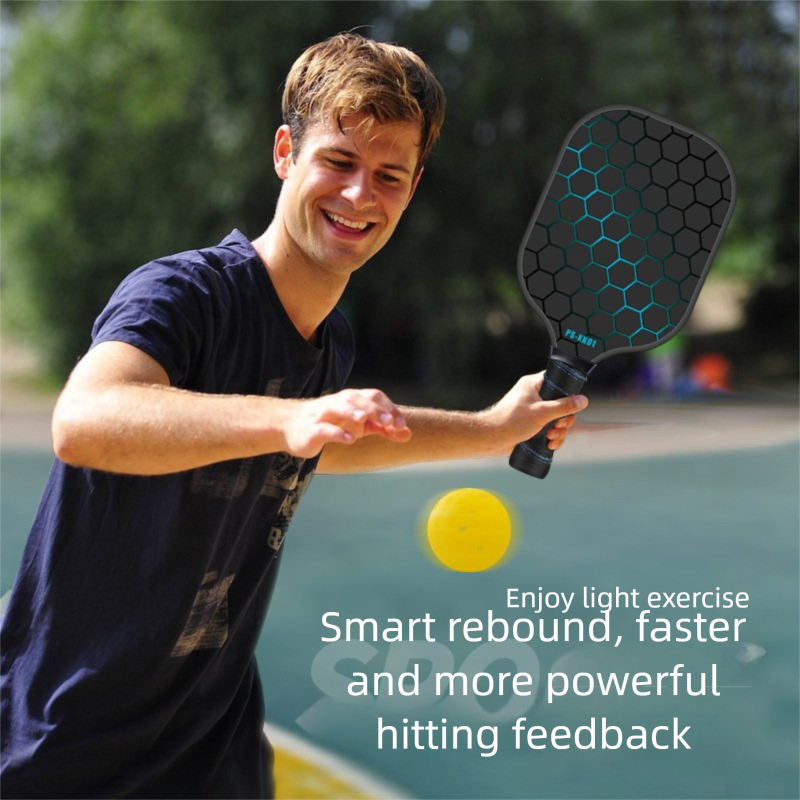 Yellow Pickleball Paddle Set - Premium Fiberglass Surface - Lightweight Honeycomb Core, Cushioned Non-Slip Grip, Professional Performance for All Skill Levels, Complete Kit with Carry Bag and Balls(Black bag)