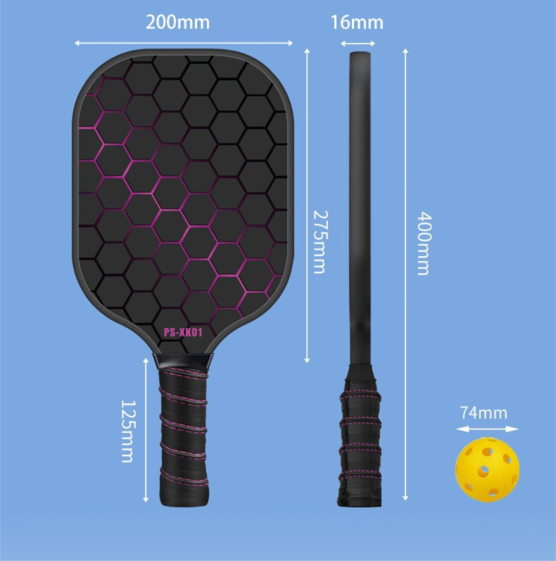 Yellow Pickleball Paddle Set - Premium Fiberglass Surface - Lightweight Honeycomb Core, Cushioned Non-Slip Grip, Professional Performance for All Skill Levels, Complete Kit with Carry Bag and Balls(Black bag)