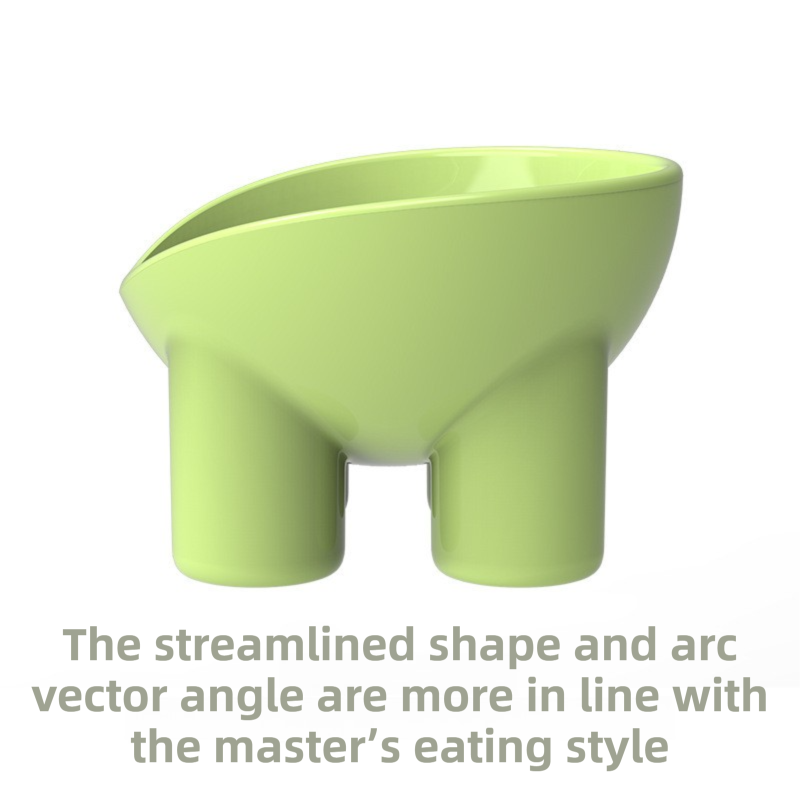 4-Pack Macaron Color Elevated Pet Bowls with Anti-Tip 4-Leg Base - Ergonomic Tilted Neck Protection Cat Food & Water Bowls(Green + Pink + Yellow + Blue)