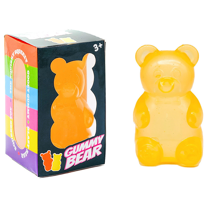 Orange Candy Gummy Bear Squishy Stress Relief Toy - Slow Rising Squeeze Fidget Toys for Kids, Soft TPR Sensory Toy for Anxiety Relief, Cute Kawaii Decompression Gift for Ages 3+