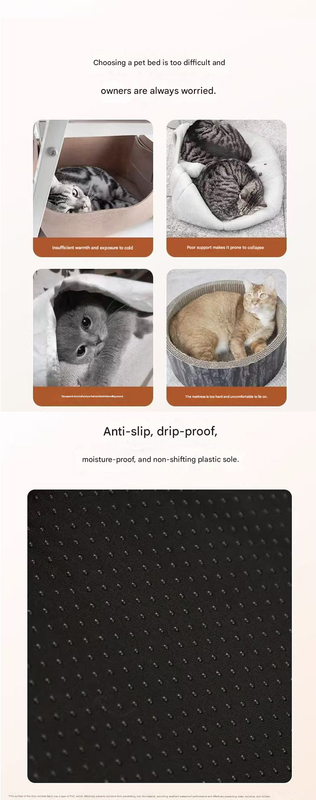 Grey XL size Cat Tunnel Bed House 4-Season Universal Removable Washable U-Shaped Cat Cave with Multi-Entrance, Plush Hideaway Pet Nest with Detachable Mat for Indoor Cats, Non-Slip Bottom, Multi-Cat Friendly