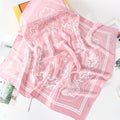 Pink and white Women's 70cm Square Scarf - Bohemian Paisley & Vintage Print Collection - Lightweight Satin Feel, Versatile Neck Tie, Head Wrap, Bag Accent, Everyday Elegance, Gift Ready