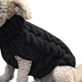 Black XL size Cosy Cable Knit Dog Jumper -  Warm Winter Pet Clothing, Soft High Neck Design, Small to Medium Dogs, Easy Wear Pullover Style, Ideal for Chilly Evenings and Outdoor Walks