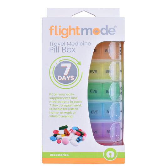 Flightmode 7 Day Travel Pill Box Medicine Organiser with Individual Daily Compartment