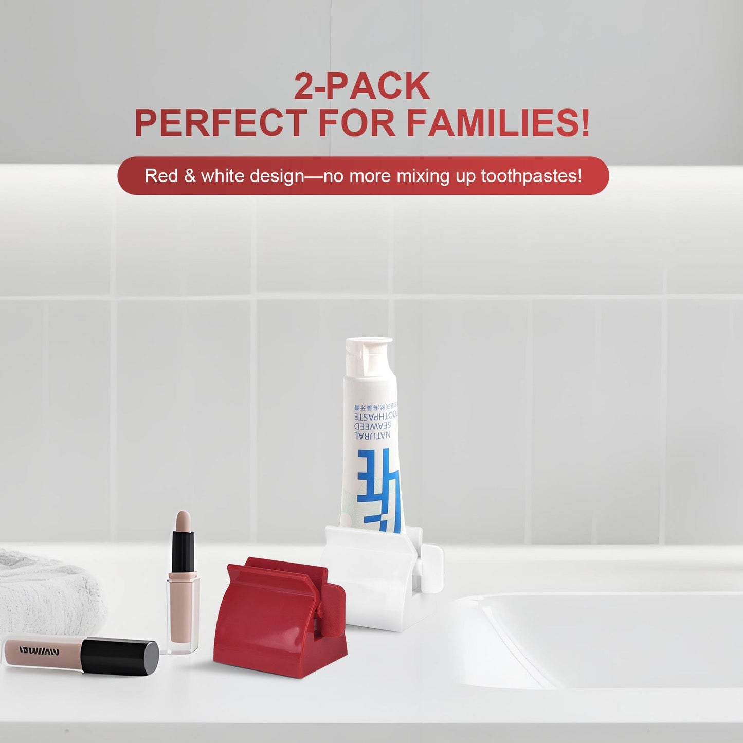 2Pcs Toothpaste Rolling Dispensers Squeezer