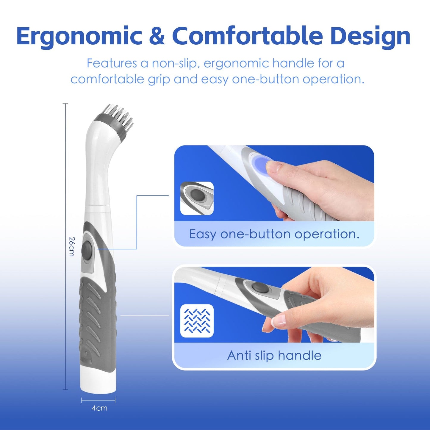 Battery Operated Scrubber Brush with 4 Interchangeable Heads