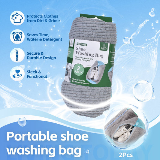 2Pcs Portable Shoe Washing Bag