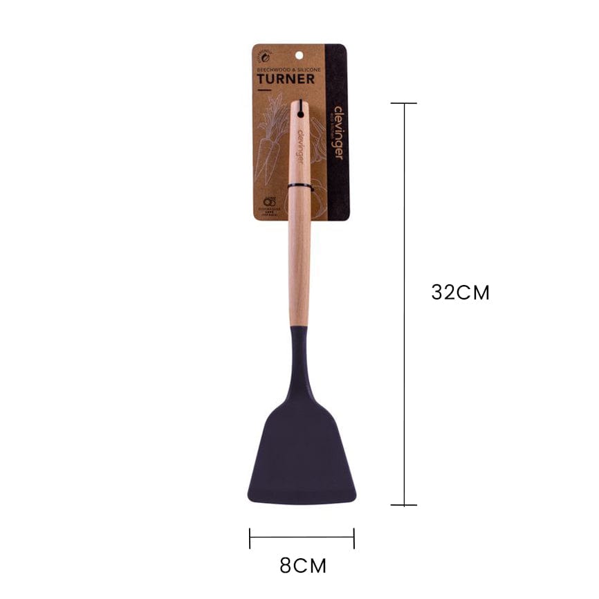 Beechwood & silicone turner charcoal