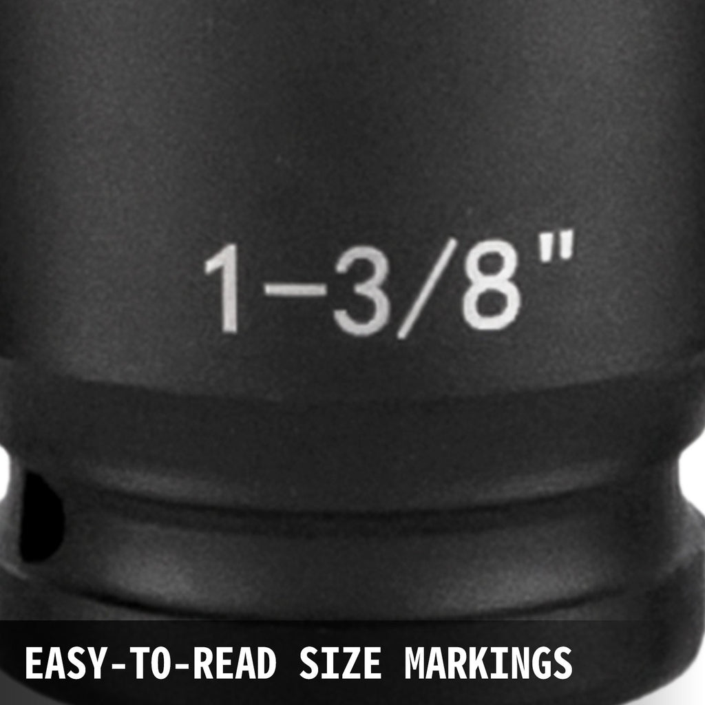 Impact Socket Set 1/2 Inches 19 Piece Impact Sockets, Standard Socket Assortment, 1/2 Inches Drive Socket Set Impact Standard SAE (3/8 Inches to 1-1/2 Inches) 6-point Hex Sockets