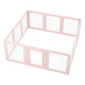 Dog Whelping Box, 1.54x1.5x0.6 m, Transparent Plastic Dog Whelping Pen for Large Sized Dogs, Waterproof Puppy Playpen with Windows & Door Lock, Easy to Clean, Durable Indoor Pet Dogs Cats Birth Kit