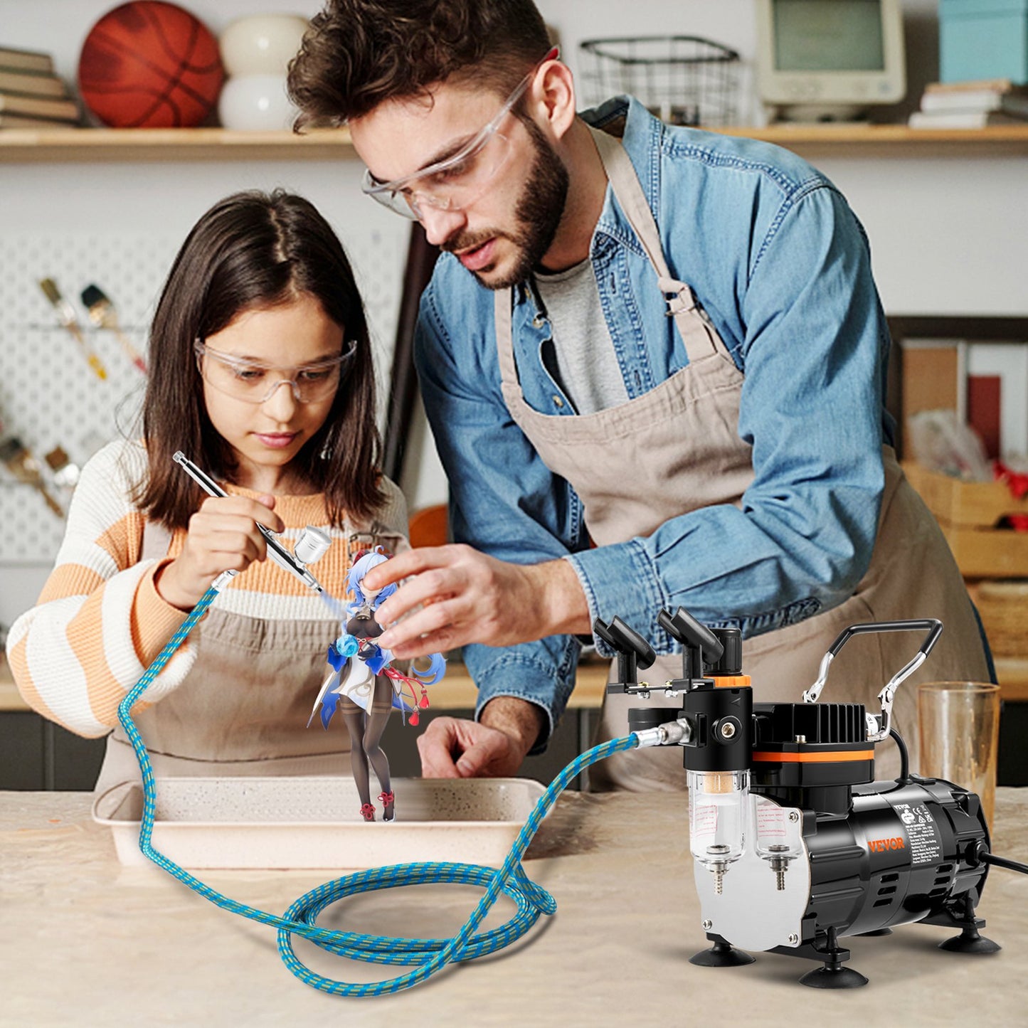 Airbrush Kit Dual-action Airbrush Compressor Art Nail Tattoo Makeup Model