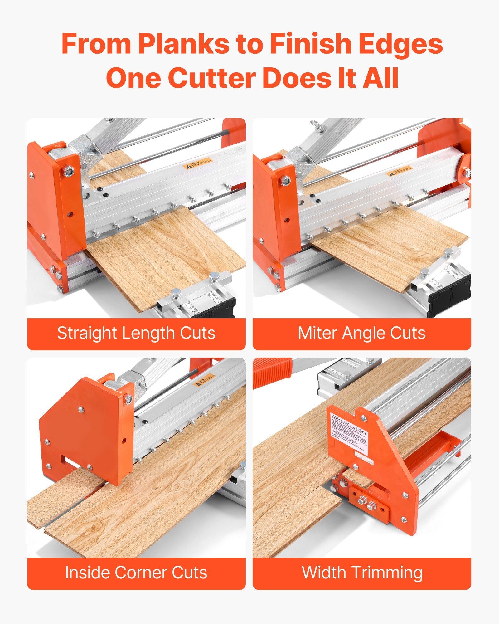 304.8mm Vinyl Floor Cutter, 12mm Thick Laminate Flooring Cutter with Upgraded Labor-Saving Aluminum-Alloy Lever, Telescoping Support Plate, Cuts Certain Engineered Wood, LVT, VCT, SPC, LVP, WPC