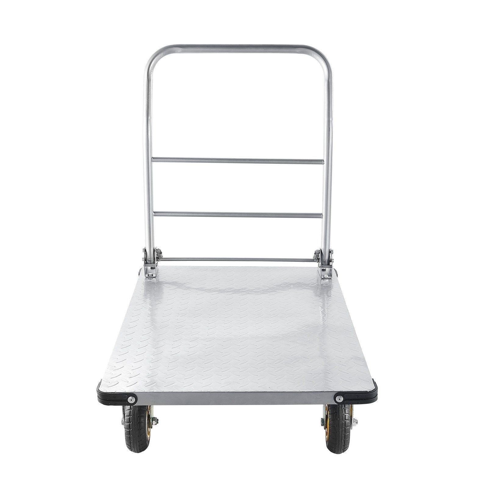 Platform Truck, 907.18 kg Capacity, Heavy Duty Steel Flatbed Cart with Swivel Wheels and Handle, Foldable Platform Hand Push Truck Dolly, for Groceries, Garage, Warehouse, 900 x 600 x 900 mm