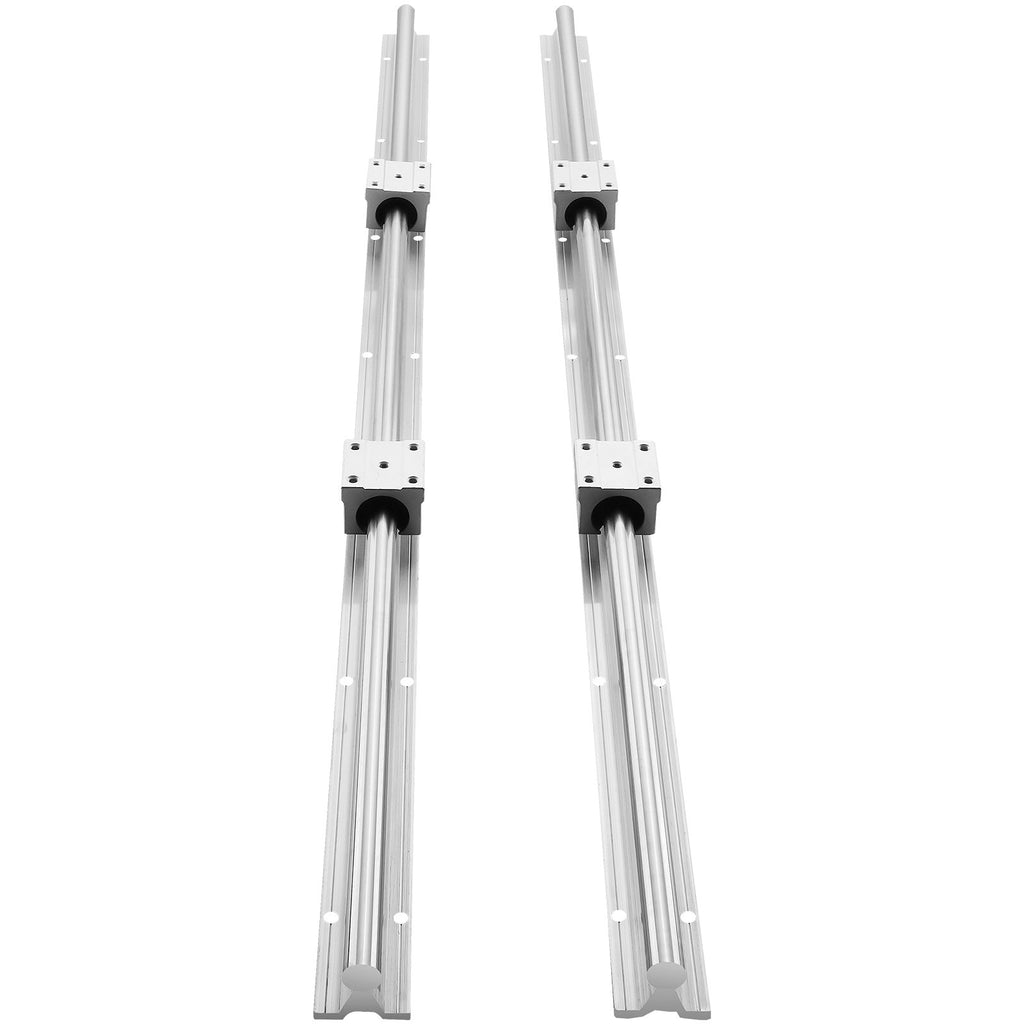 Linear Guide Rail Set, SBR20 800mm, 2 PCS 31.5 in/800 mm SBR20 Guide Rails and 4 PCS SBR20UU Slide Blocks, Linear Rails and Bearings Kit for Automated Machines DIY Project CNC Router Machines