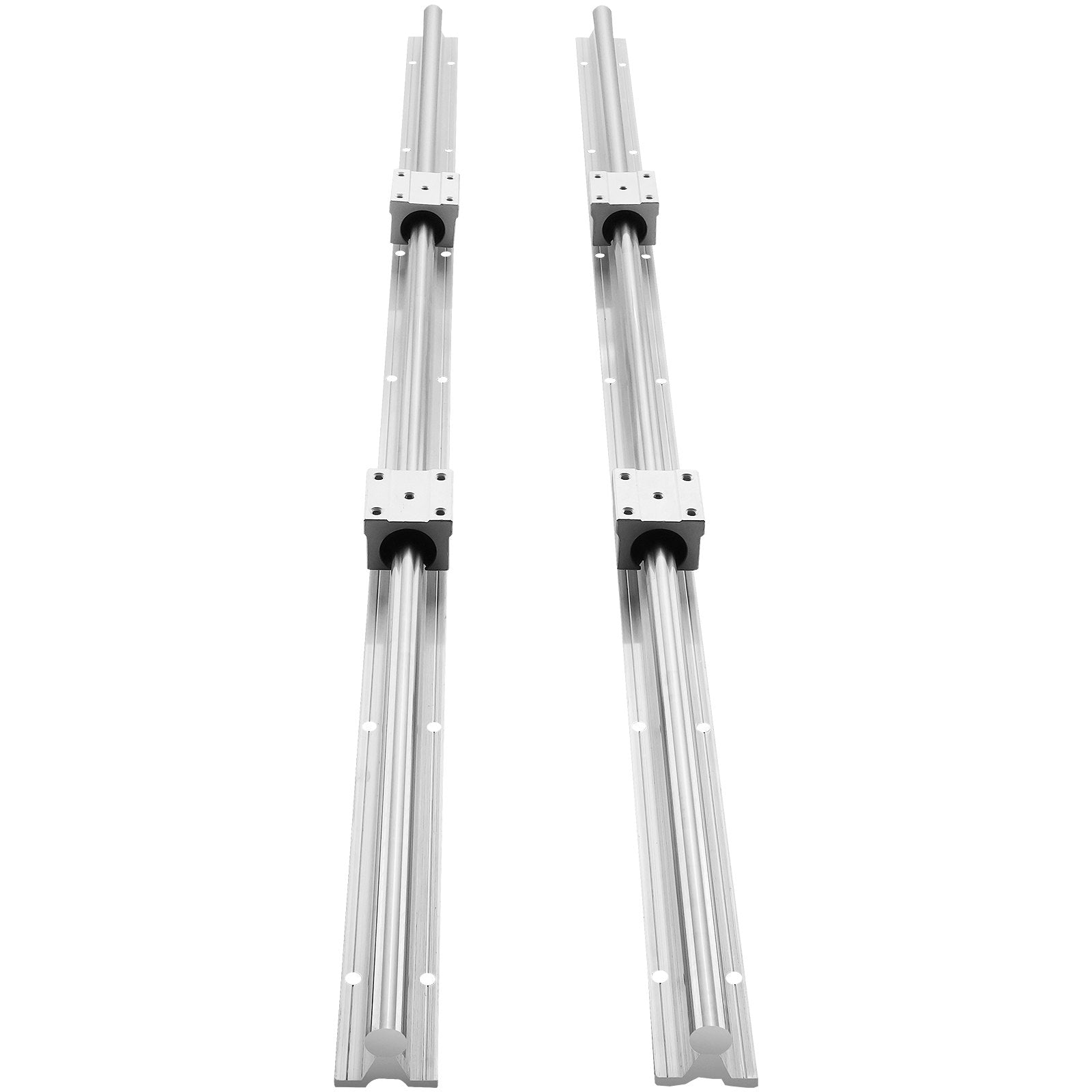 Linear Guide Rail Set, SBR20 800mm, 2 PCS 31.5 in/800 mm SBR20 Guide Rails and 4 PCS SBR20UU Slide Blocks, Linear Rails and Bearings Kit for Automated Machines DIY Project CNC Router Machines