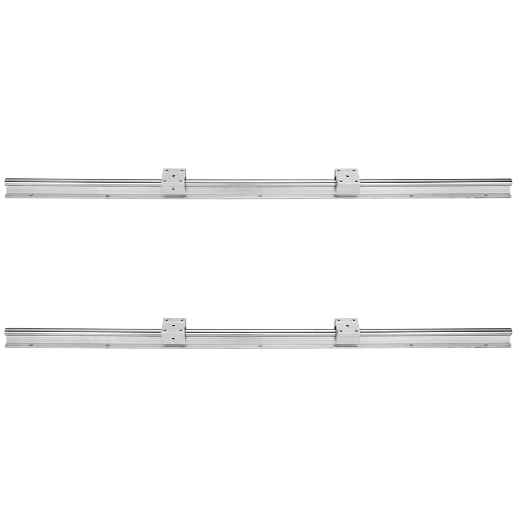 Linear Guide Rail Set, SBR20 800mm, 2 PCS 31.5 in/800 mm SBR20 Guide Rails and 4 PCS SBR20UU Slide Blocks, Linear Rails and Bearings Kit for Automated Machines DIY Project CNC Router Machines