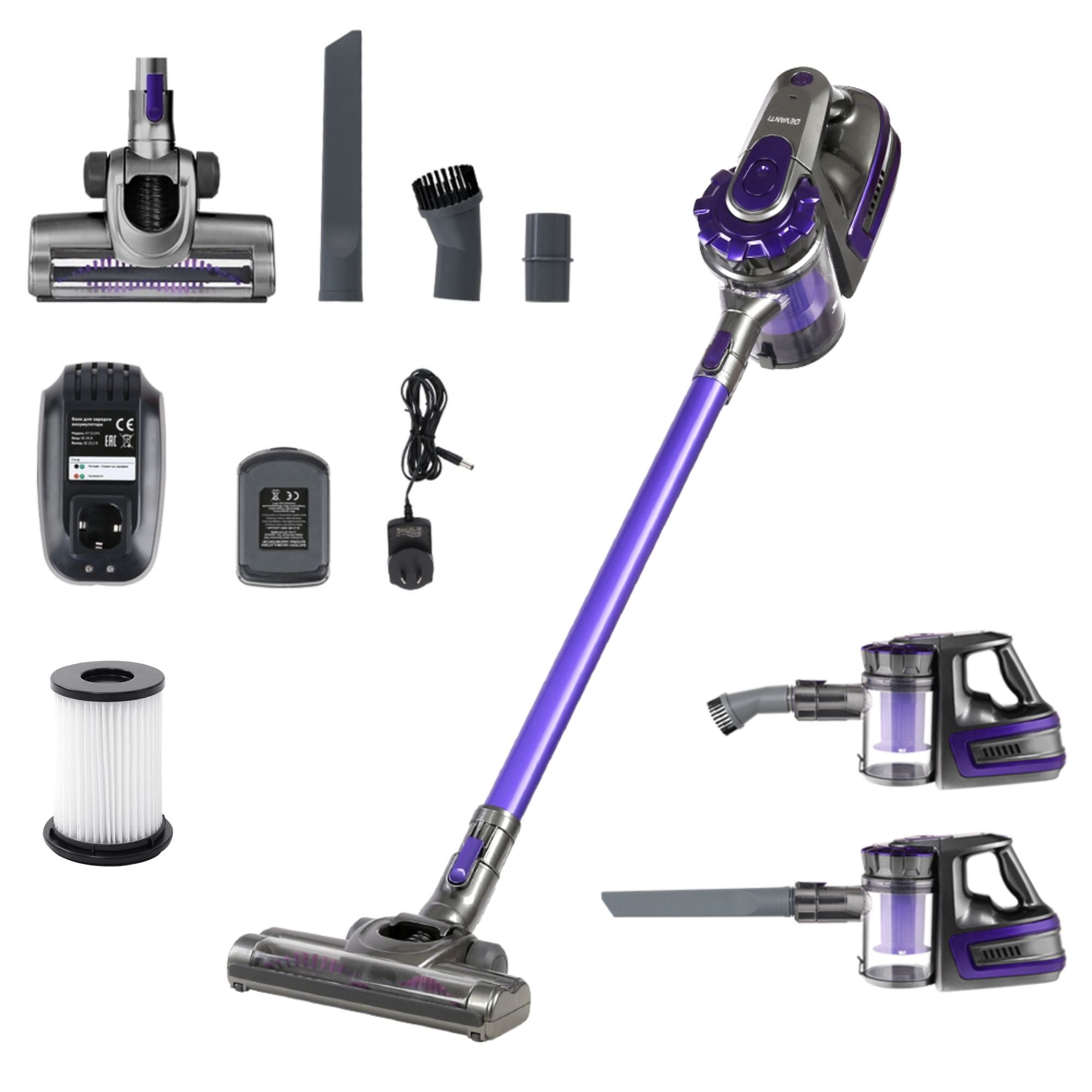 Devanti Stick Vacuum Cleaner Bagless Cordless 150W Purple