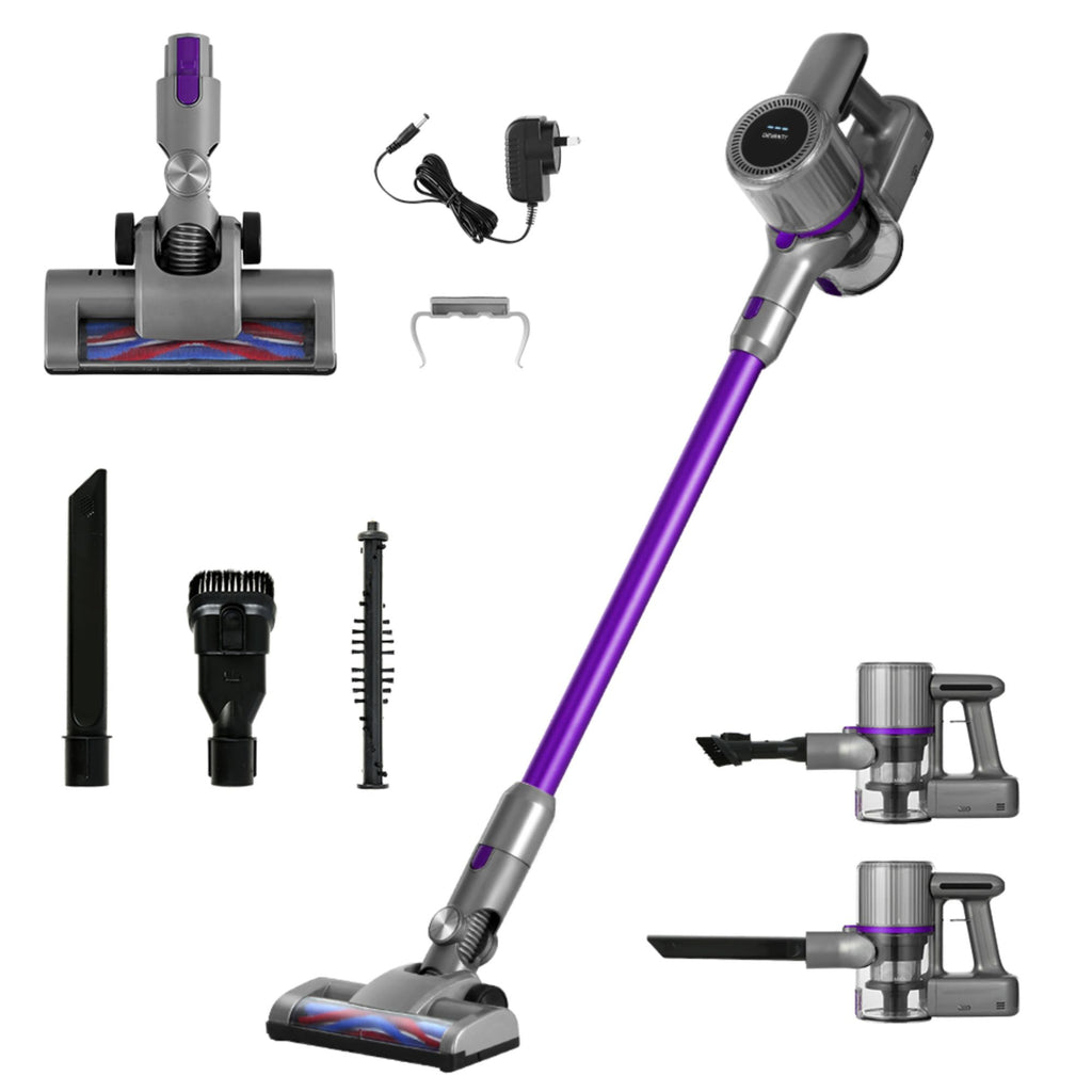 Devanti Stick Vacuum Cleaner Bagless Cordless 120W Purple