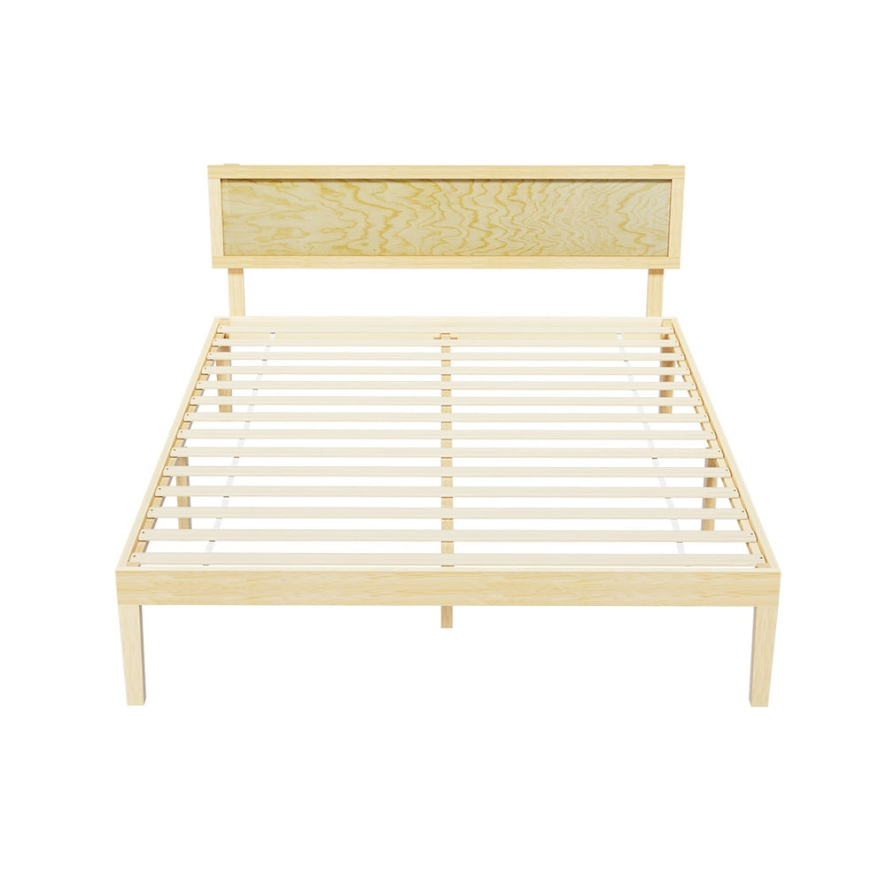 Bed Frame Double Size Wooden Base Mattress Platform Timber Pine YUMI
