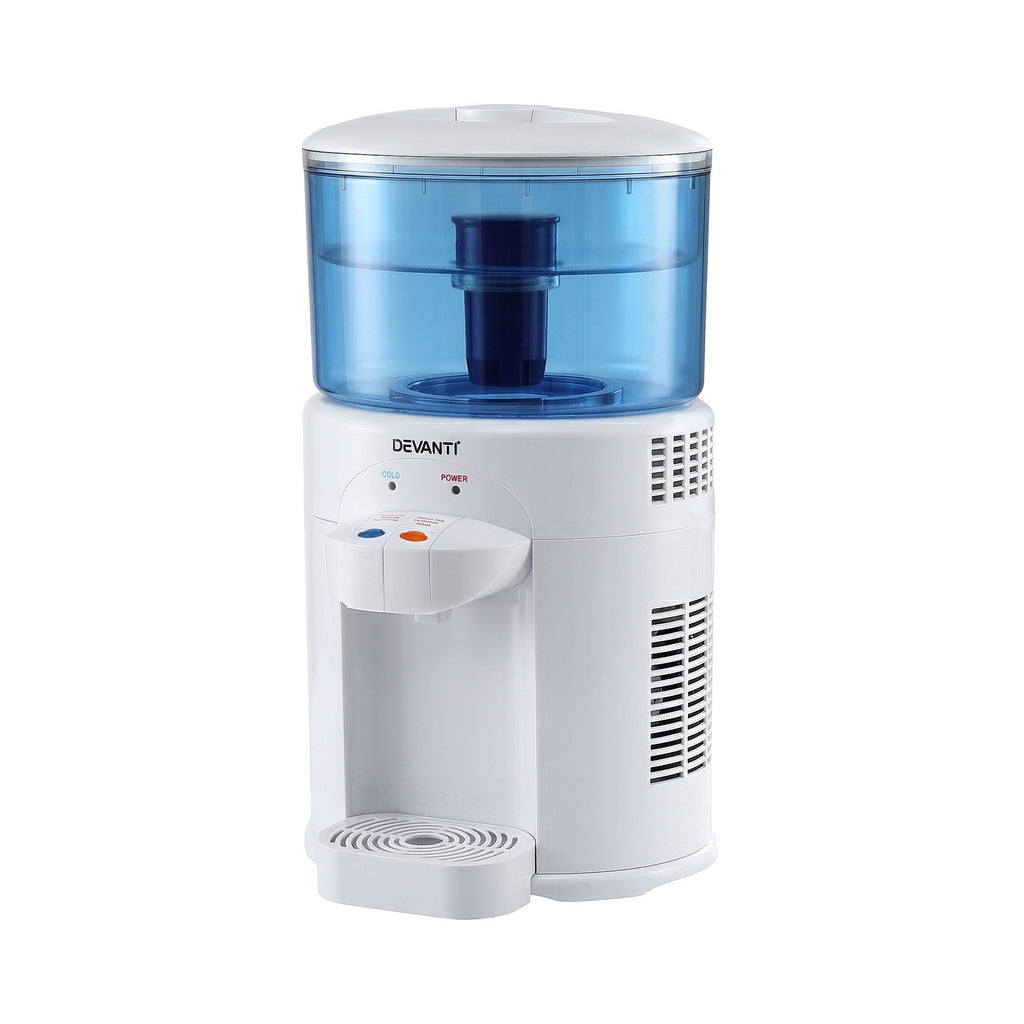 Devanti 5L Bench Top Water Cooler Dispenser with Filter 2 Taps Countertop Water Purifier