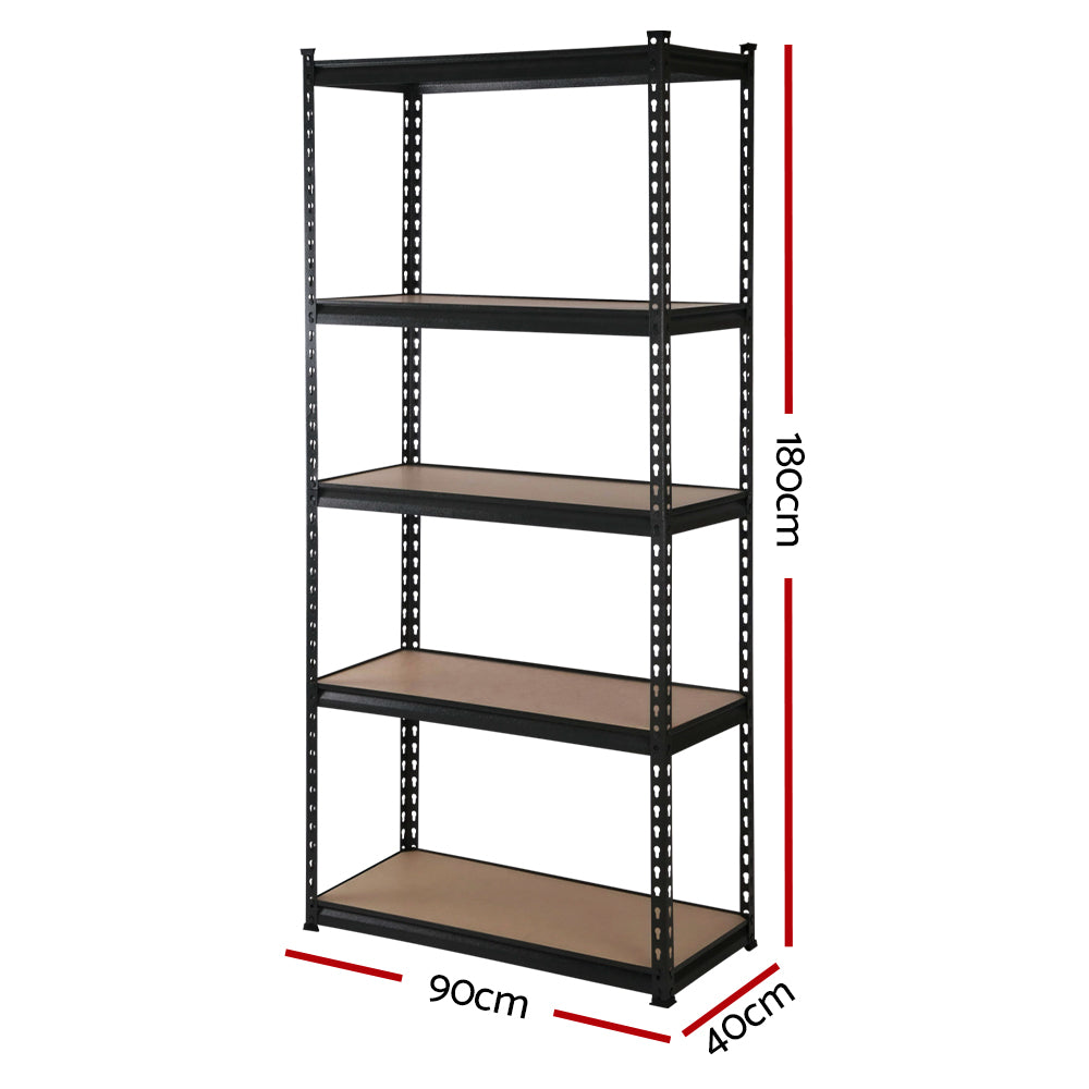 4x1.8M Garage Shelving Warehouse Rack Pallet Racking Storage Shelve Black