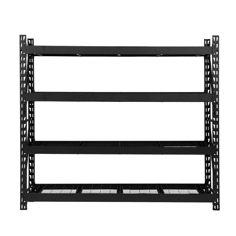 4Mx2M Garage Shelving Warehouse Rack Pallet Racking Storage Shelve Black