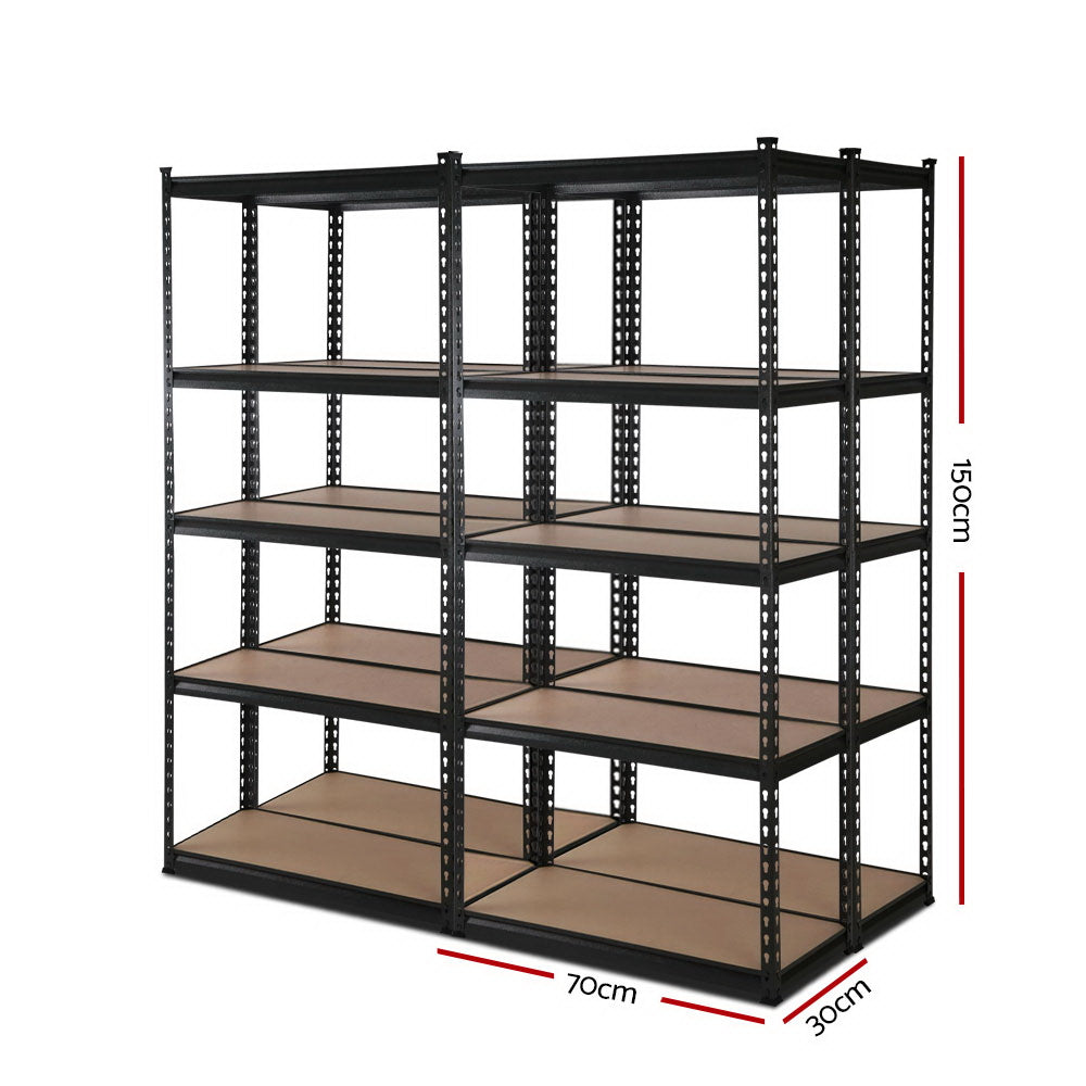 4x1.5M Garage Shelving Warehouse Rack Pallet Racking Storage Shelve Black
