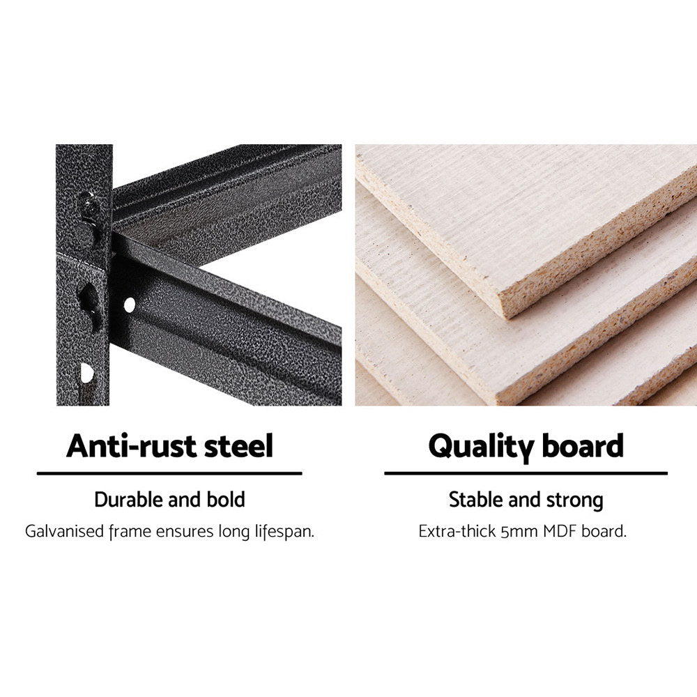 2x1.5M Garage Shelving Warehouse Rack Storage Racking Storage Steel