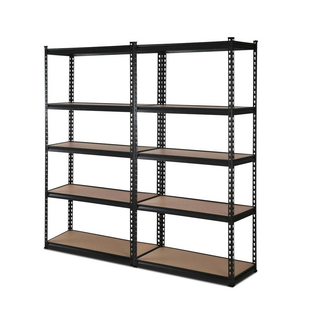 2x1.8M Garage Shelving Warehouse Rack Pallet Racking Storage Shelve Black