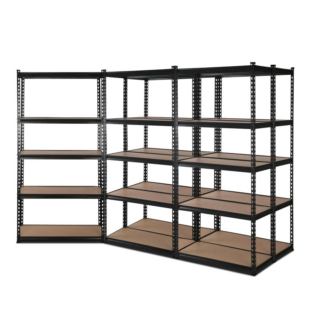 5x1.8M Garage Shelving Warehouse Rack Pallet Racking Storage Shelve Black