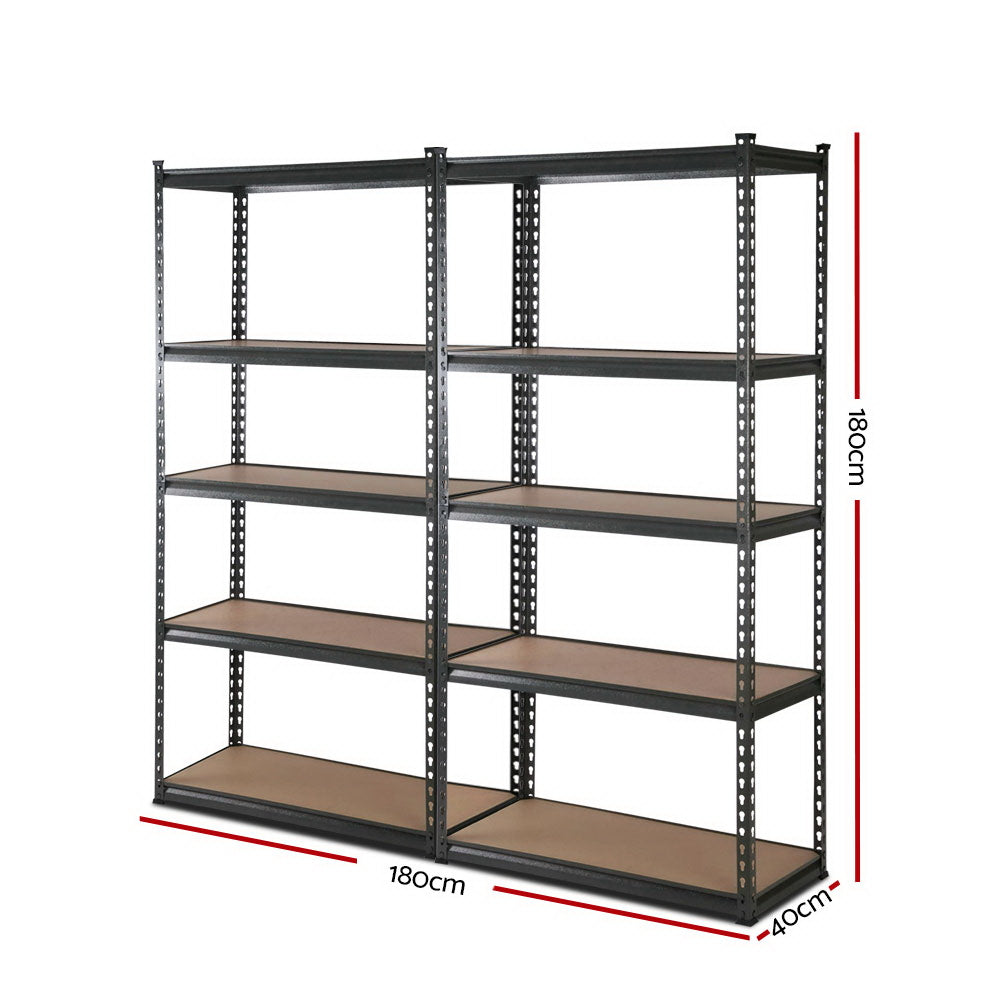 2x1.8M Garage Shelving Warehouse Rack Pallet Racking Storage Charcoal