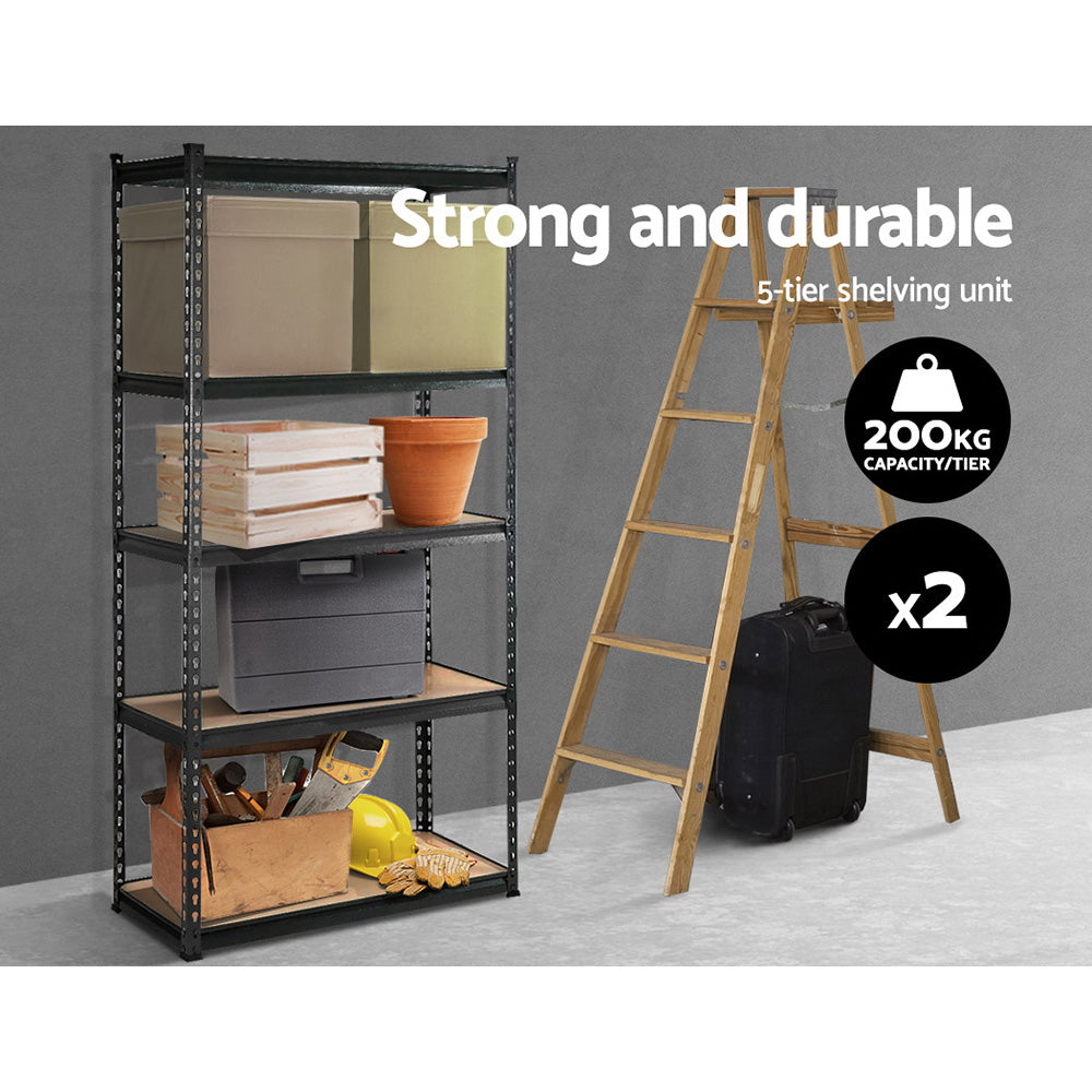 2x1.8M Garage Shelving Warehouse Rack Pallet Racking Storage Charcoal
