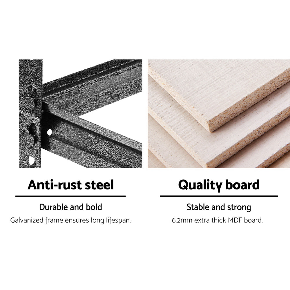 5x1.8M Garage Shelving Warehouse Rack Pallet Racking Storage Charcoal