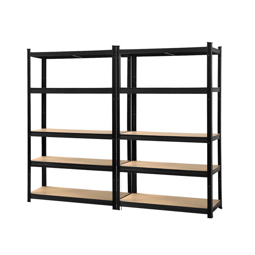 2x1.8M Garage Shelving Warehouse Rack Pallet Racking Storage Shelf Black