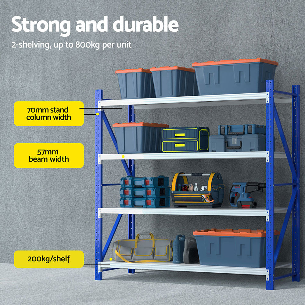 4Mx2M Garage Shelving Warehouse Rack Blue
