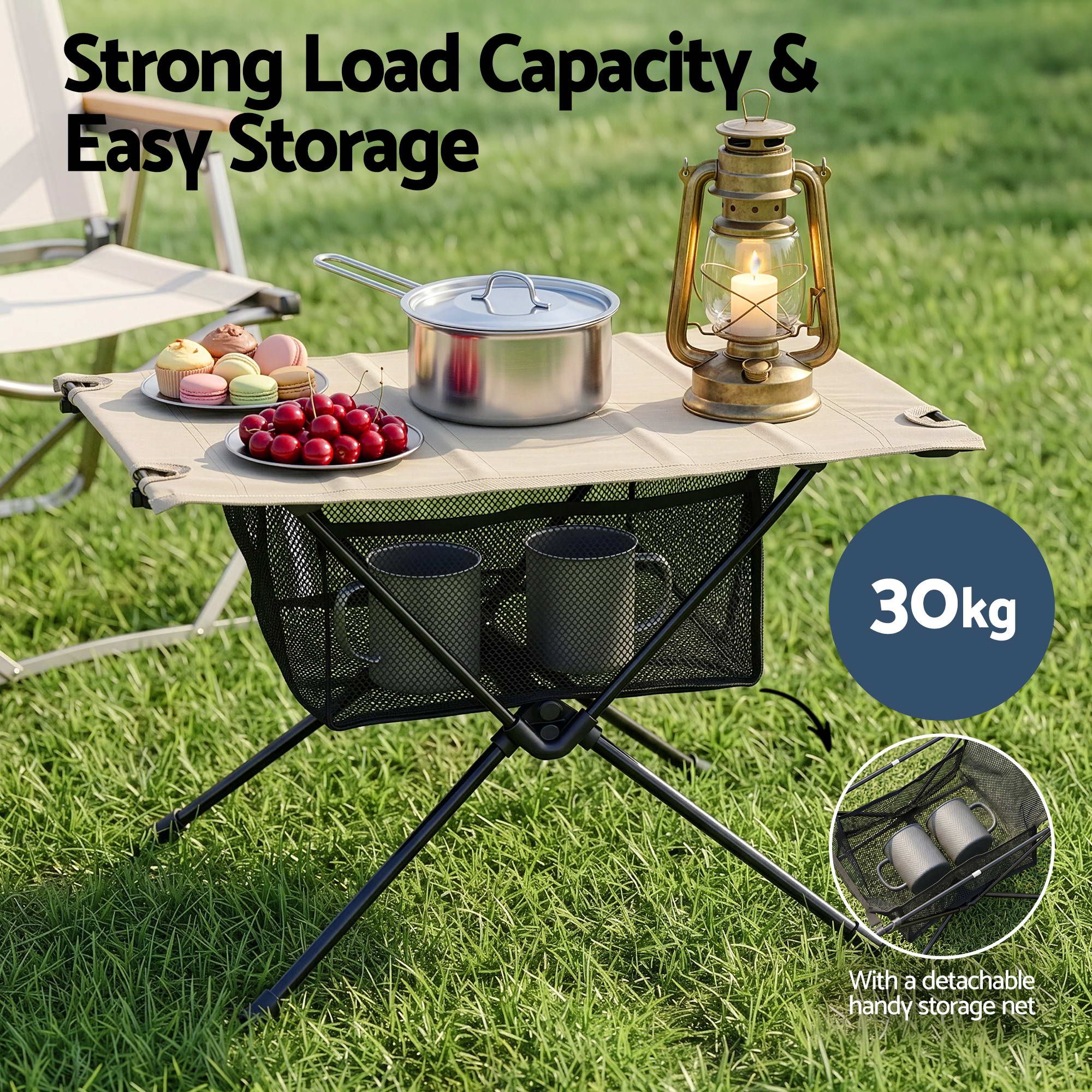Weisshorn Folding Camping Table Portable Picnic Desk Camp Furniture