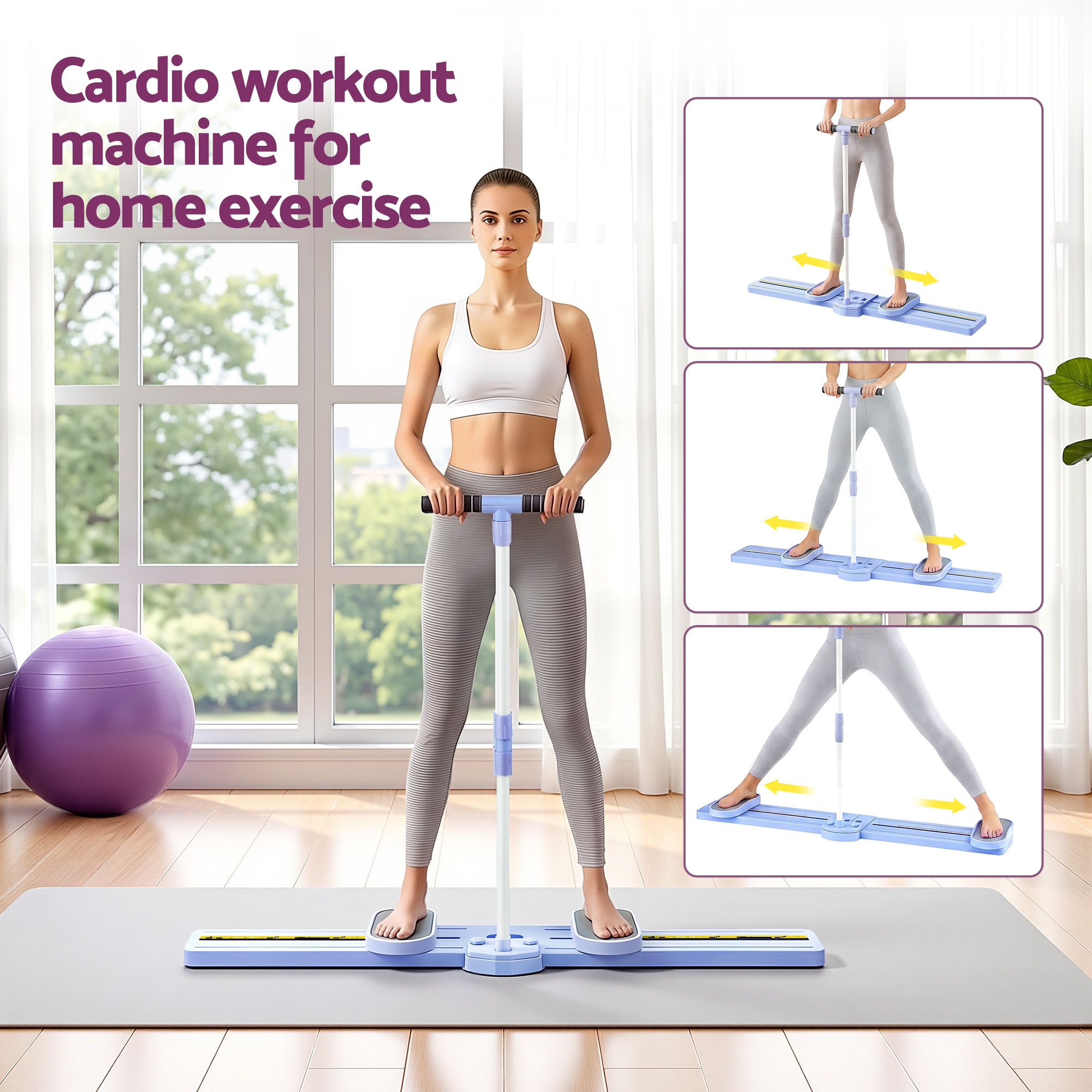 Everfit Thigh Hip Exerciser Home Ski Leg Trainer Machine Fitness Cardio Foldable