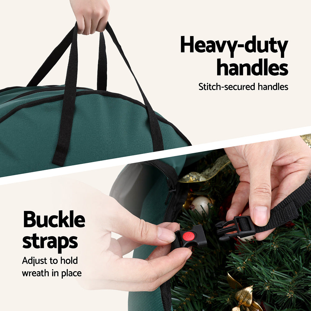 Christmas Garland Wreath Storage Bag 2-Tier Ornaments Holder 60cm