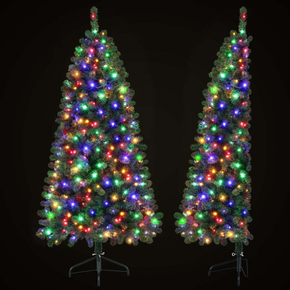 Christmas Tree 1.8M LED Corner Xmas Tree Half 8 Modes Multi-color
