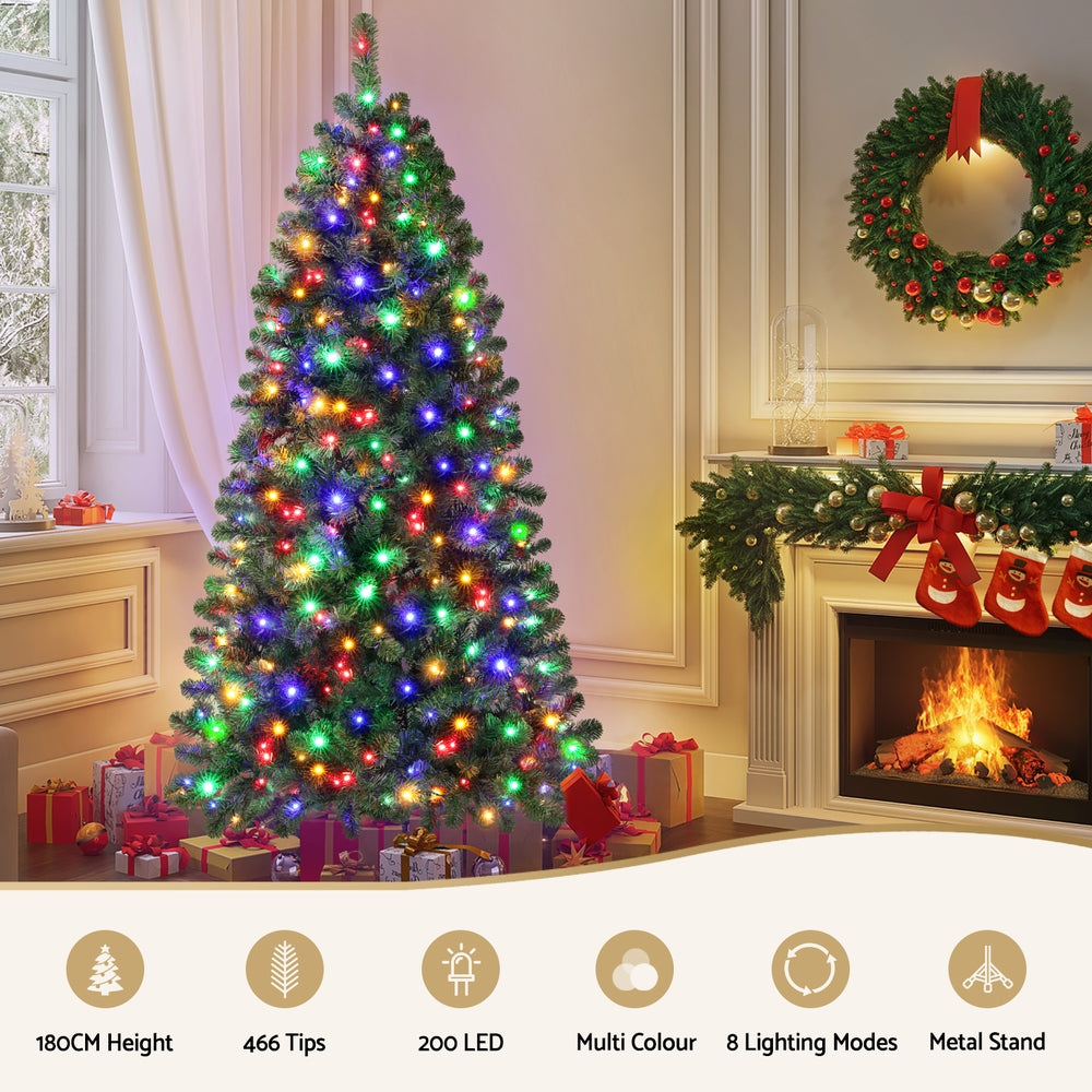 Christmas Tree 1.8M LED Corner Xmas Tree Half 8 Modes Multi-color