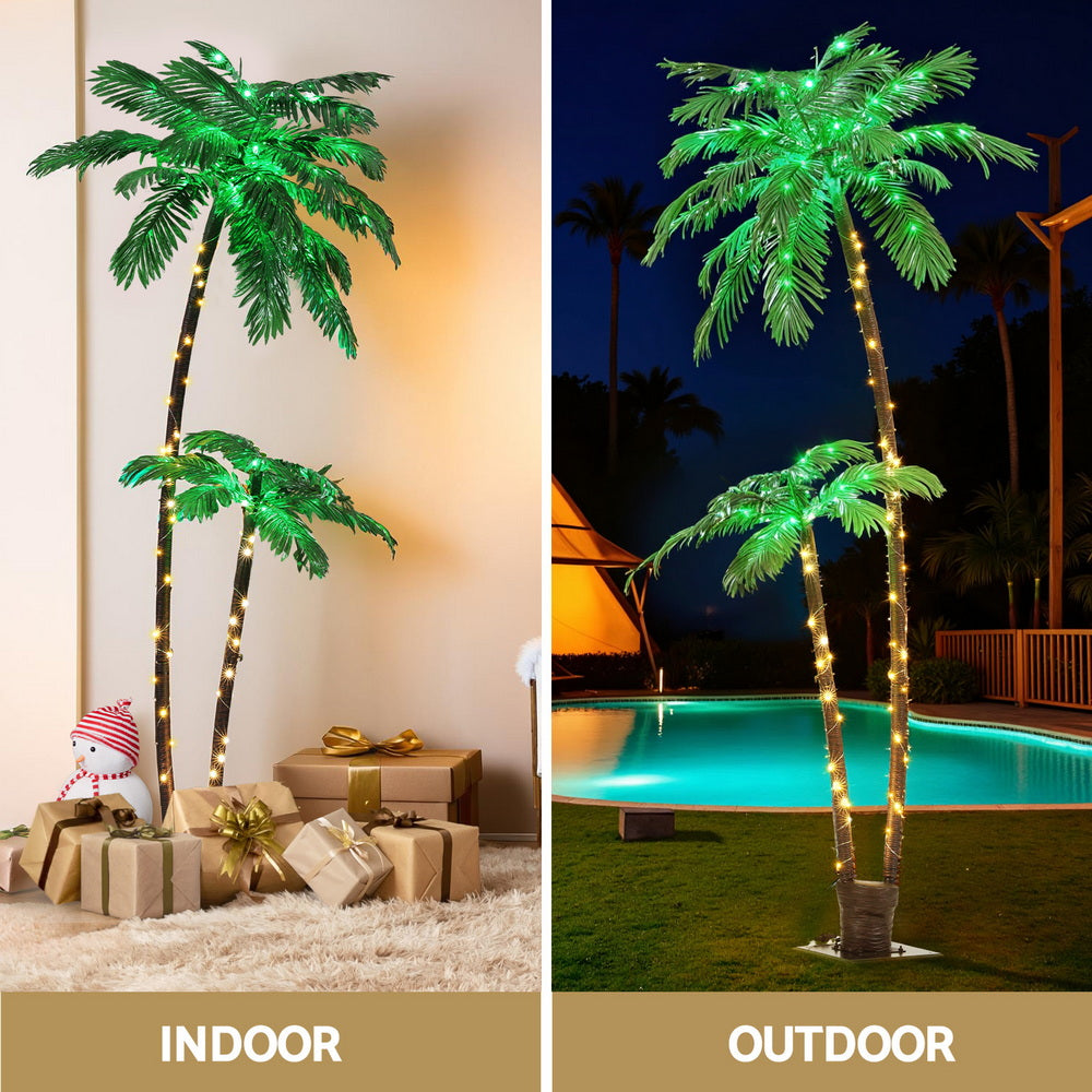 Christmas Tree 2.1m LED Lighted Xmas Palm Trees Party Decorations