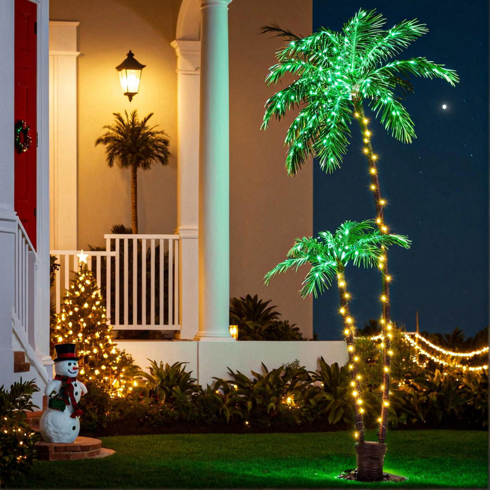 Christmas Tree 2.1m LED Lighted Xmas Palm Trees Party Decorations