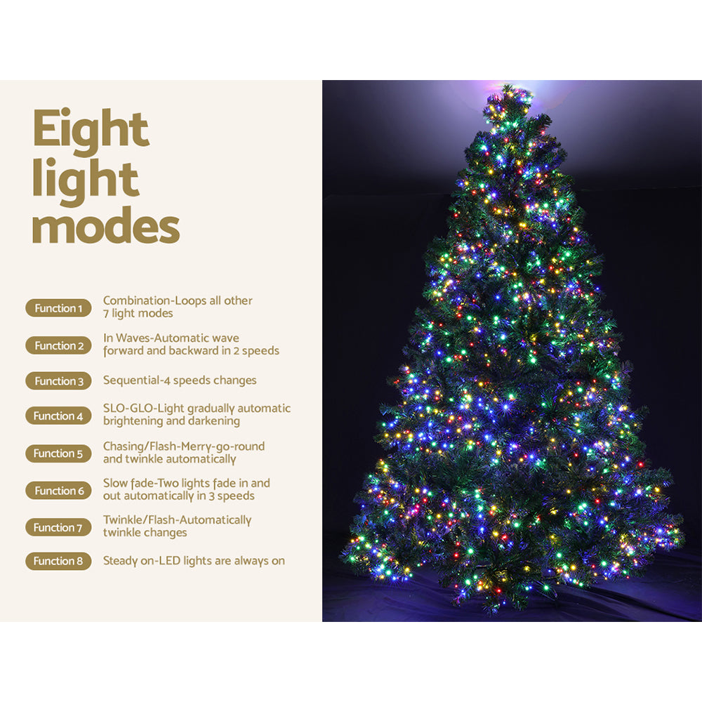 Christmas Tree 2.4M Xmas Tree Decoration 8 Light Mode Multi Colour