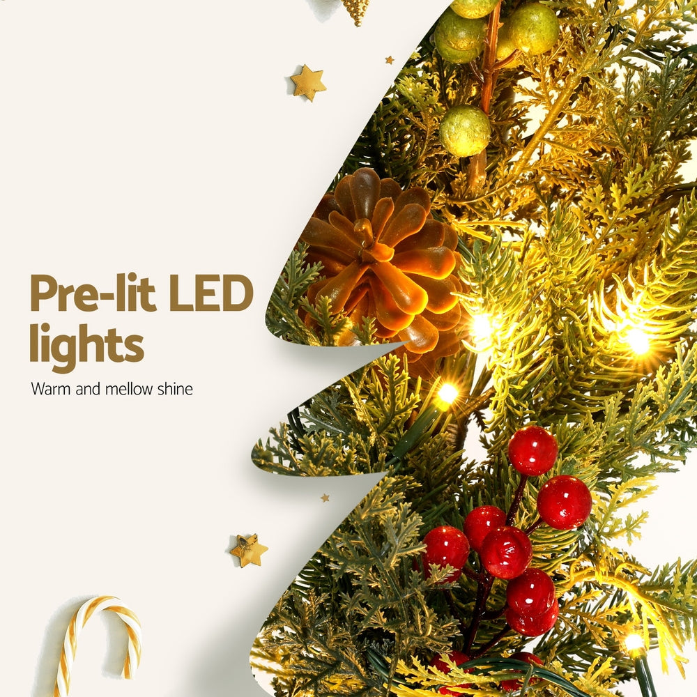 3M Christmas Garland Pre-lit LED with Pine Cones Xmas Decor Green